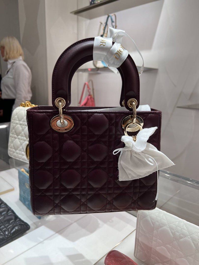 Lady dior burgundy 2025 bag