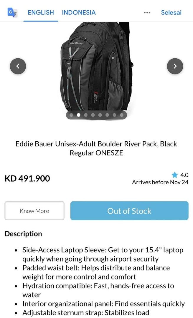 Eddie bauer boulder river store pack