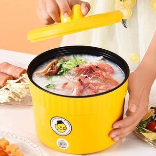 Electric Cooking Mini Rice Cooker Frying Pan Multifunction Electric Hot Pot Non Stick 1.6L