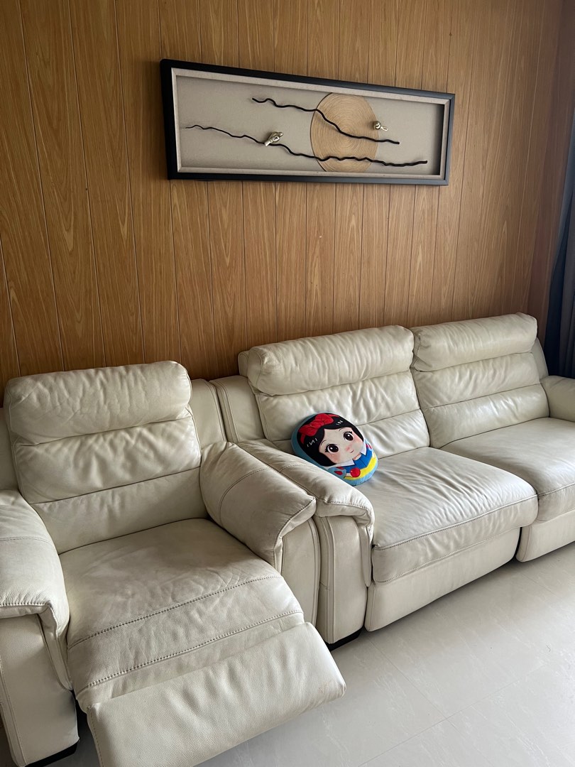 HTL Electric Recliner Modular Genuine Leather Sofa, Furniture & Home