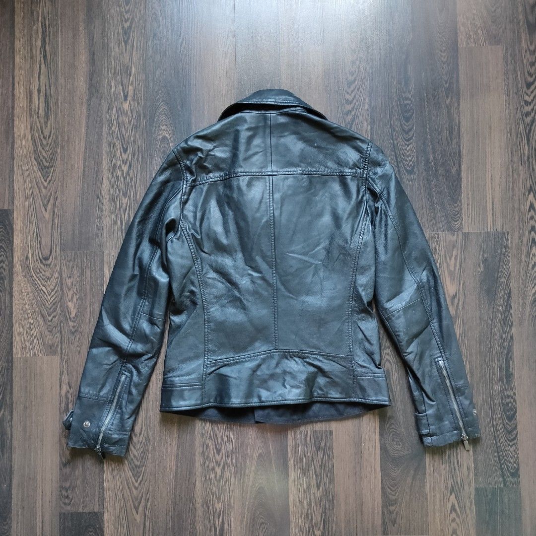 Esprit real leather biker jacket discount