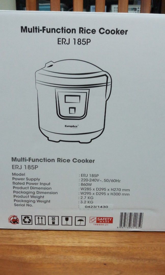 Europace MultiFunction 1.8l Rice Cooker, TV & Home Appliances, Kitchen