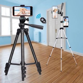 [Free Delivery] Tripod Stand with Phone Holder Camera Stand Selfie Stick Bluetooth Home Office Outdoor Photography Essentials (Ready stock is available in Singapore)