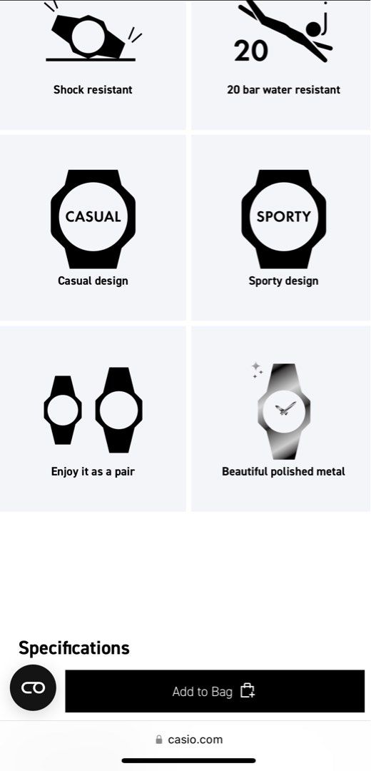 G shock outlet size chart