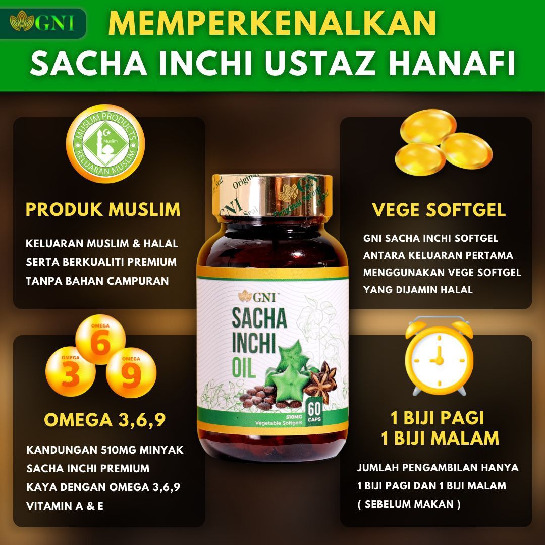 Sacha Incha GNI Sacha Inchi Ustaz Hanafi, Health & Nutrition, Health Supplements ...