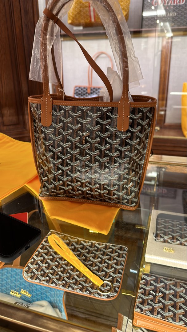 Goyard Mini Anjou Tote in Blue, Luxury, Bags & Wallets on Carousell