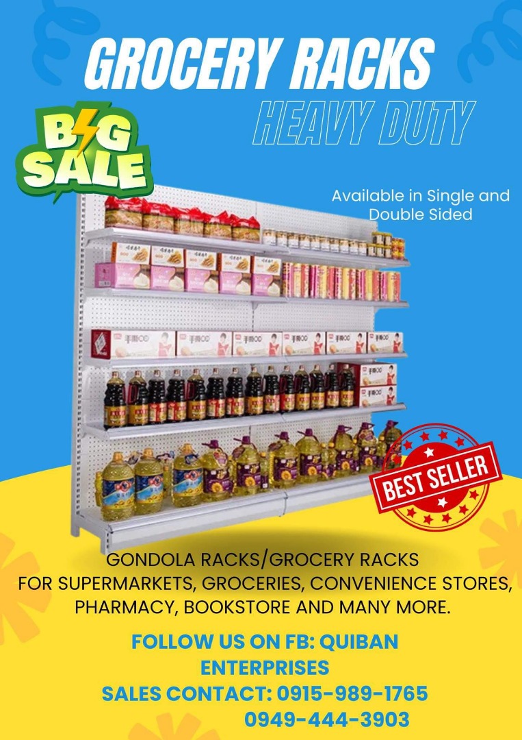 Grocery Display Racks Perforated Type Single Sided, Furniture & Home
