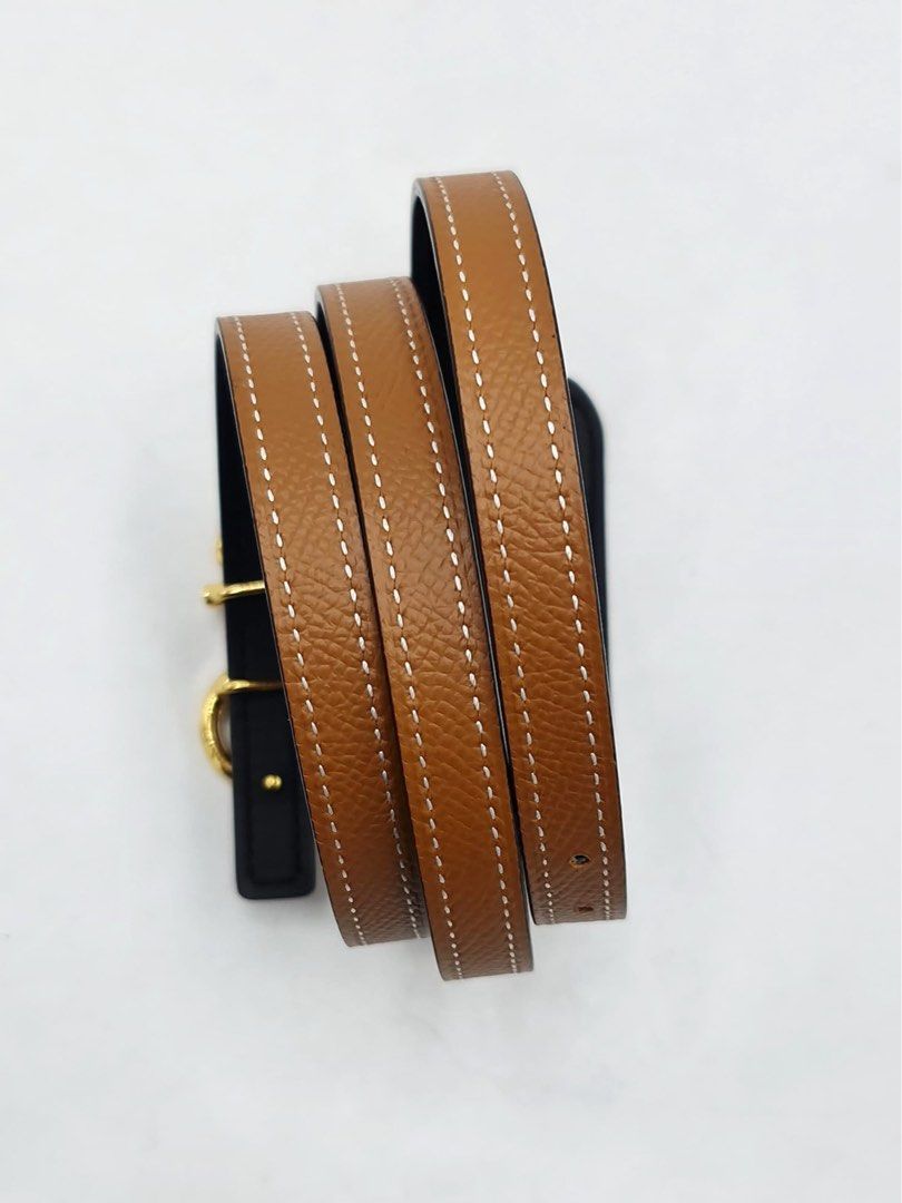 Carrousel belt buckle & Reversible leather strap 13 mm