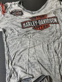Used Thrift Women's Harley Davidson Rhinestones Skull Tank Top
