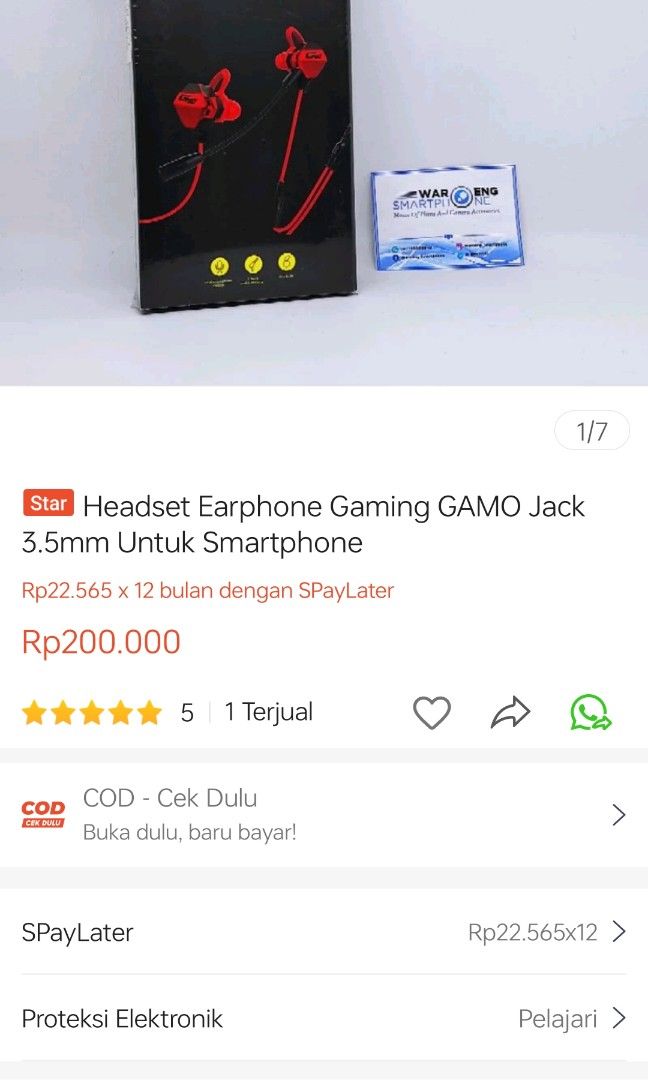 Headset Gaming Gamo HiFi Earphone Cocok untuk PUBG Elektronik