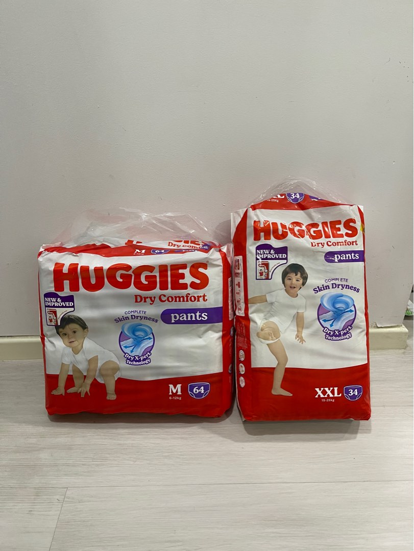 Huggies diaper in M & XXL, Babies & Kids, Bathing & Changing, Diapers