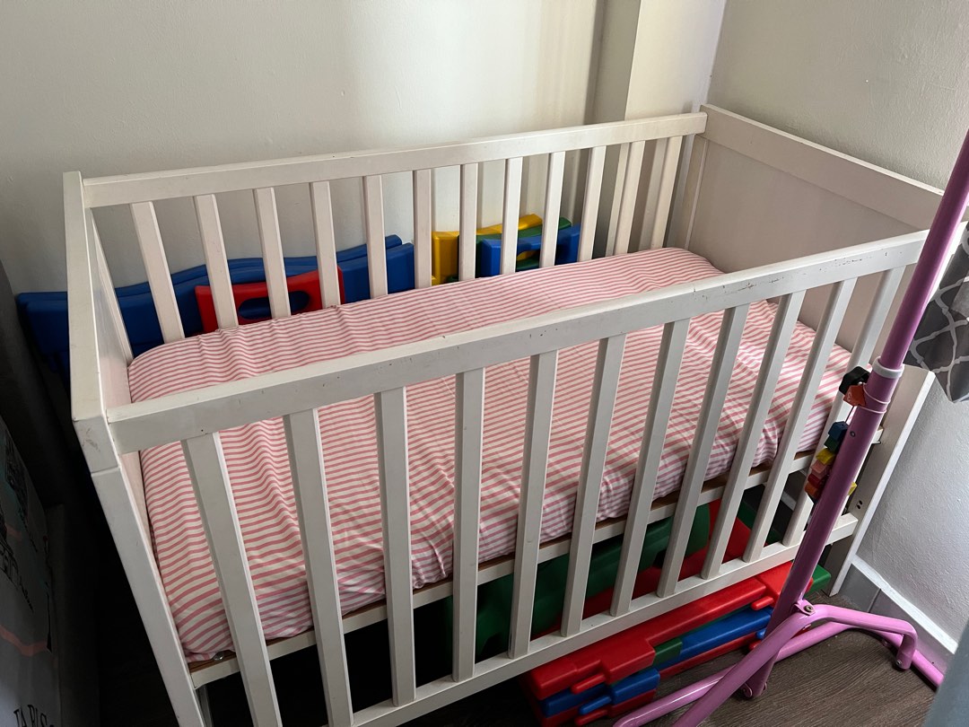 Ikea baby cot & mattress free playpen, Babies & Kids, Baby Nursery