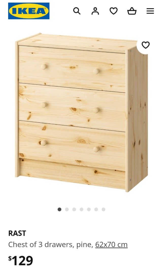IKEA chest of 3 Drawers (RAST), Furniture & Home Living, Furniture
