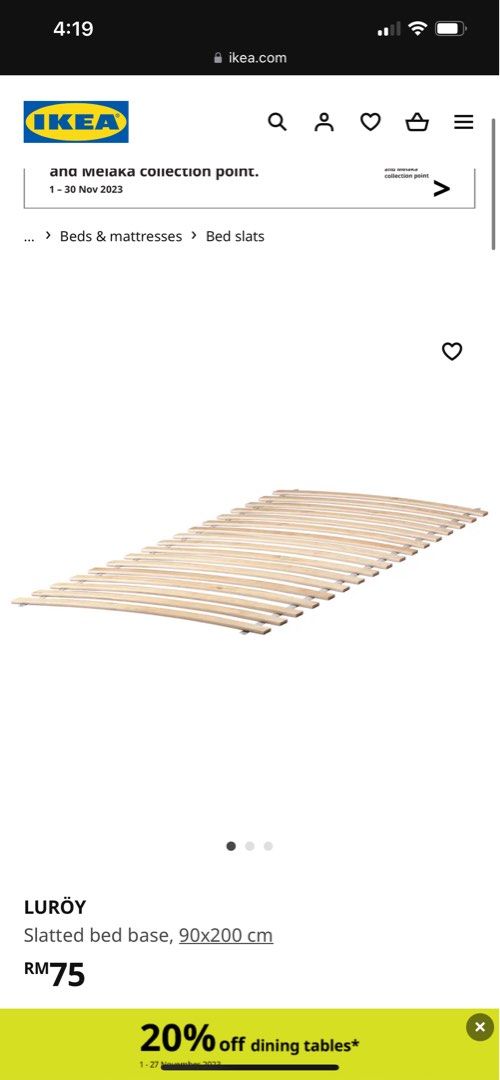 IKEA GRIMSBU Single bed frame, Furniture & Home Living, Furniture, Bed Frames & Mattresses on