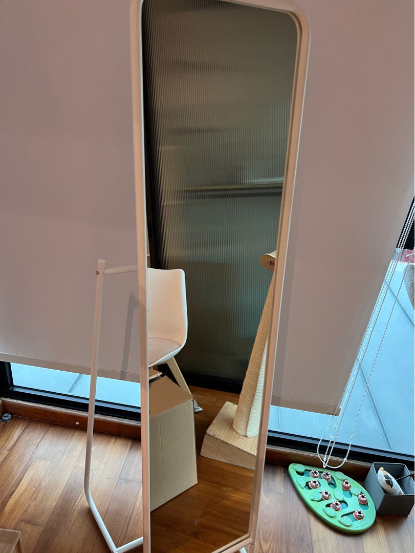 Ikea Standing Mirror (White), Furniture & Home Living, Home Decor ...