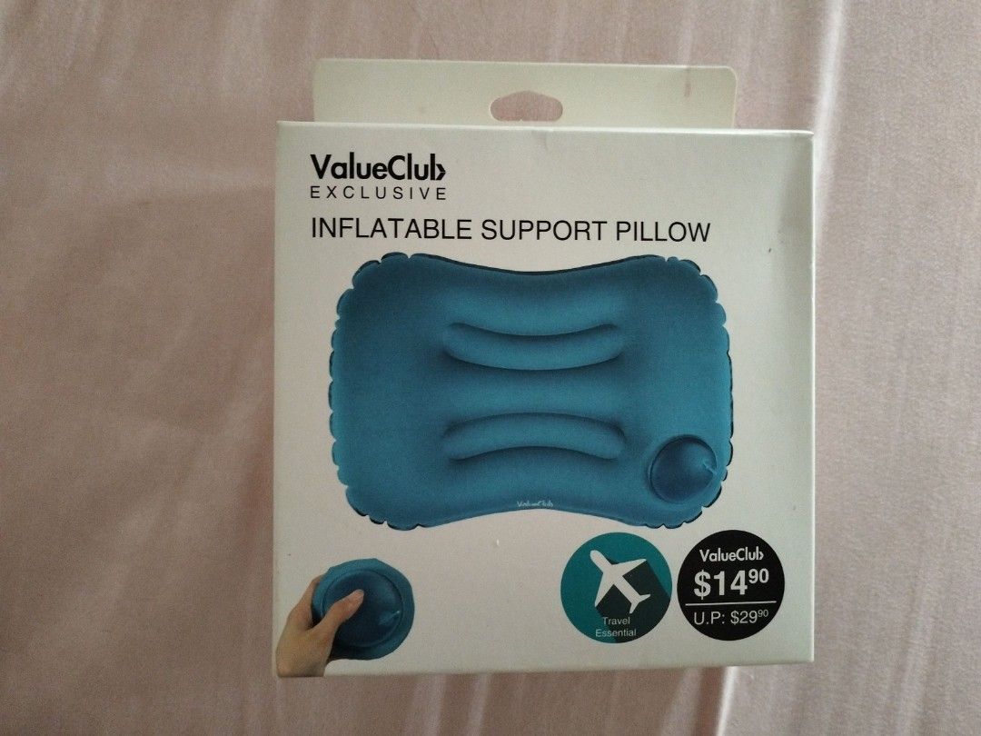 1pc Inflatable Camping Pillow, Multi-functional Travel Pillow & Inflatable Lumbar  Pillow, Grey Size(l)