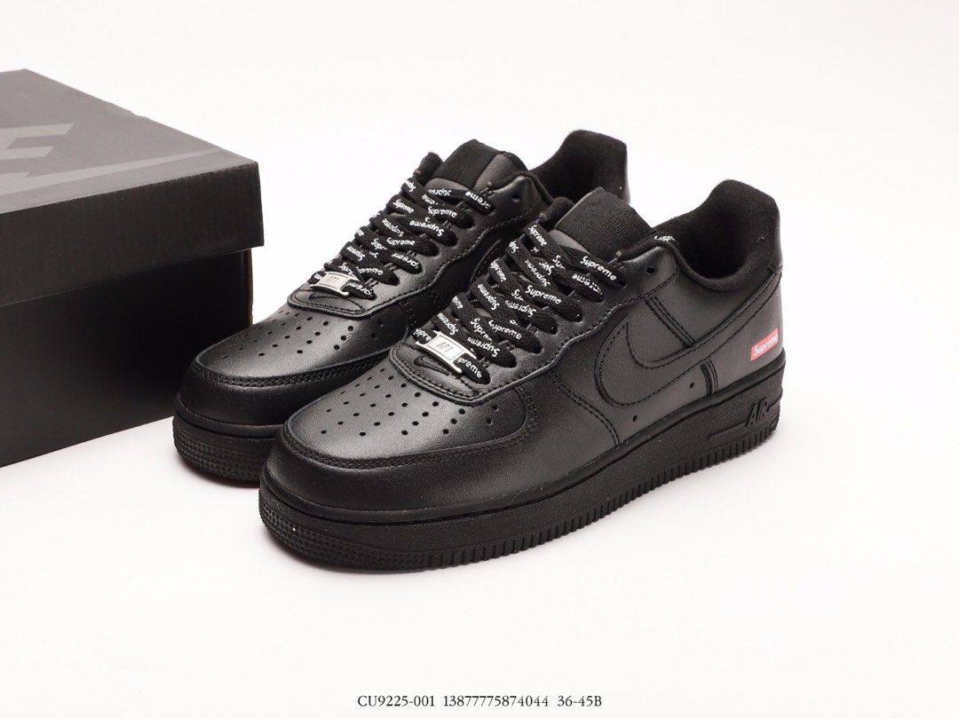 Instock] Nike Air Force 1 Low Supreme “Black” CU9225-100, 男裝, 鞋