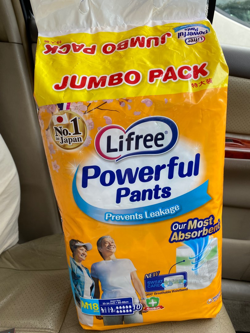 Lifree adult pull up diapers M size jumbo pack, Health & Nutrition