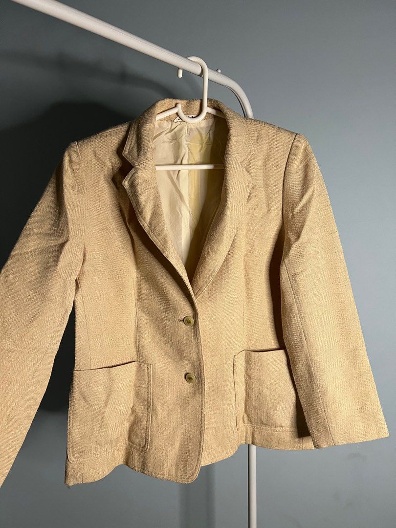 LIGHT YELLOW BLAZER, Women's Fashion, Coats, Jackets and Outerwear on