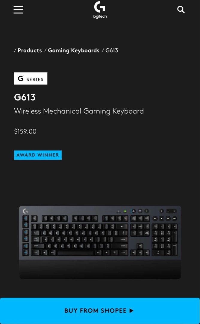 Logitech G613 G Series Wireless Mechanical Gaming Keyboard, Computers ...