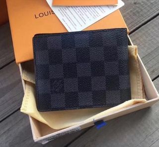 Louis Vuitton Long Wallet Nappa leather Black Mens Authentic Used Q460