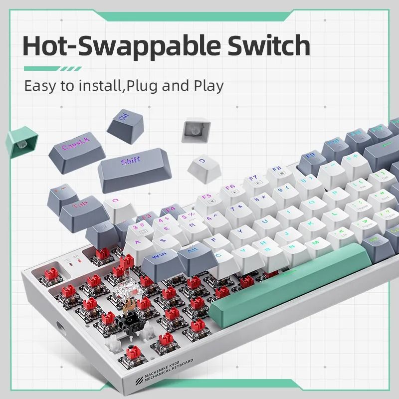 Machenike K500 Mechanical Keyboard Gaming Keyboard Wired Keyboard Hot ...