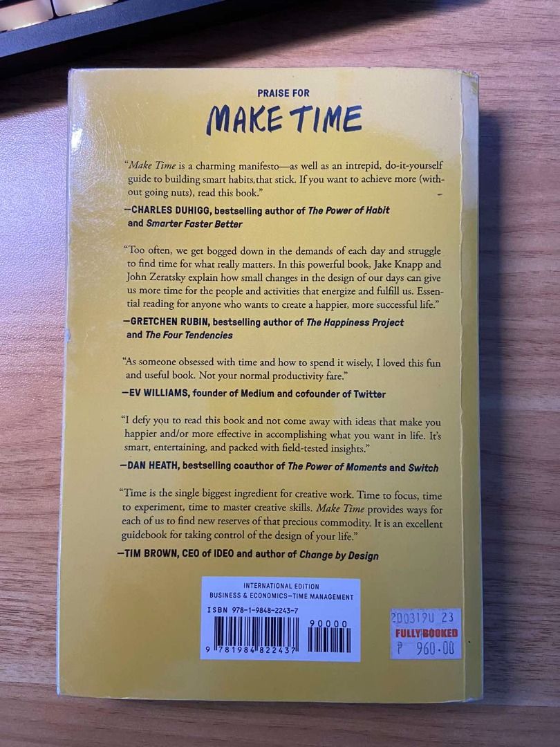 Make Time Jake Knapp John Zeratsky Hobbies Toys Books