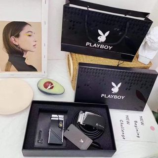 Men’s belt + wallet with box and paperbag
