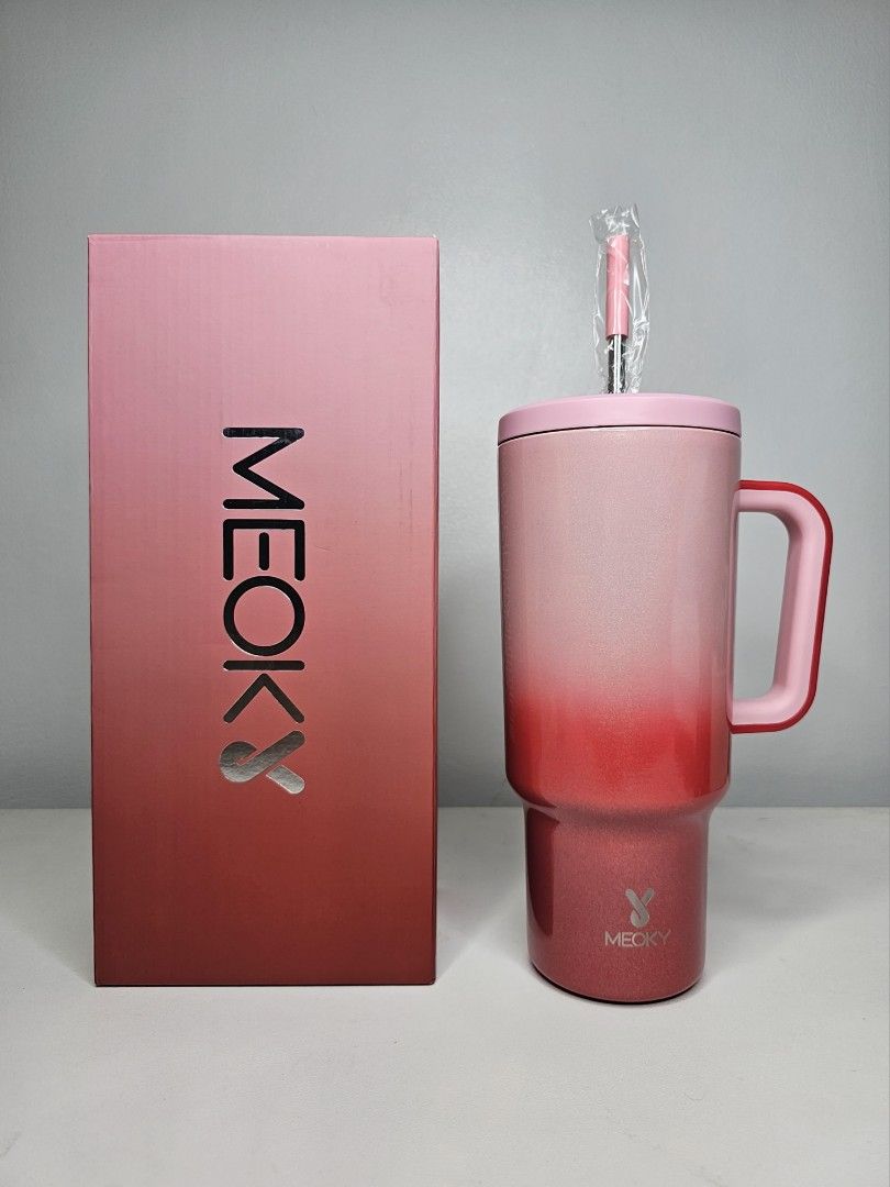Meoky Insulated Water Tumbler 40oz Gradient Pink - Stanley / Owala