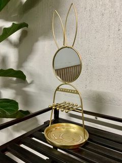 Metal Frame Bunny Mirror and accessories holder