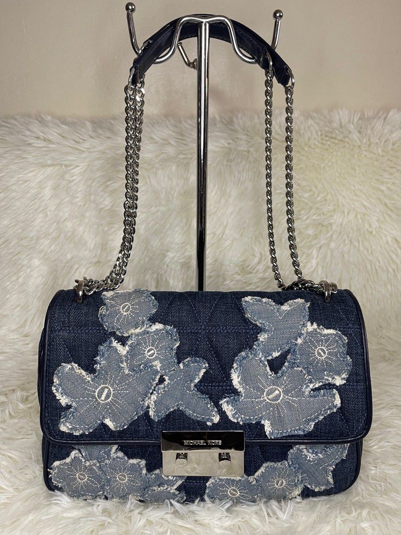Michael kors blue floral purse hotsell