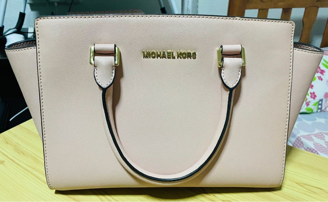 Selma saffiano leather deals medium satchel soft pink