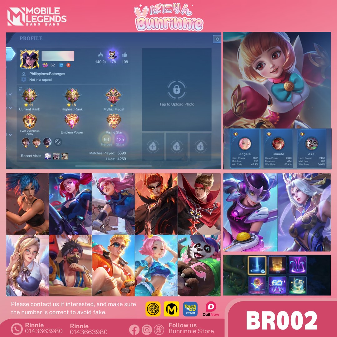 MLBB Account Collector Wanwan & Selena Thunder, Video Gaming, Video Games,  Others on Carousell