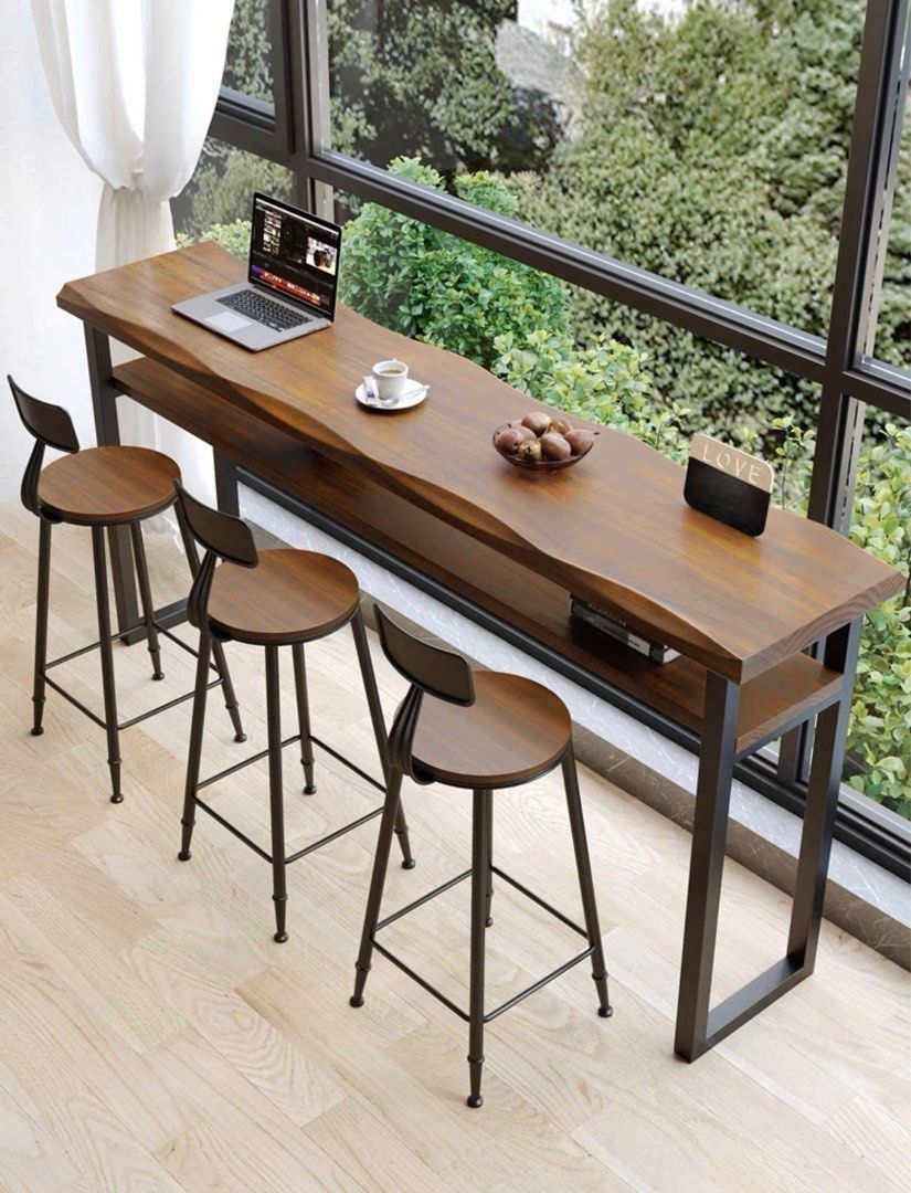 MUN Rustic Bar Table Stools Furniture Home Living Furniture