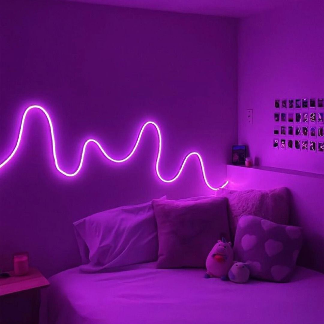 aesthetic led bedroom  Neon bedroom, Neon room, Room ideas bedroom