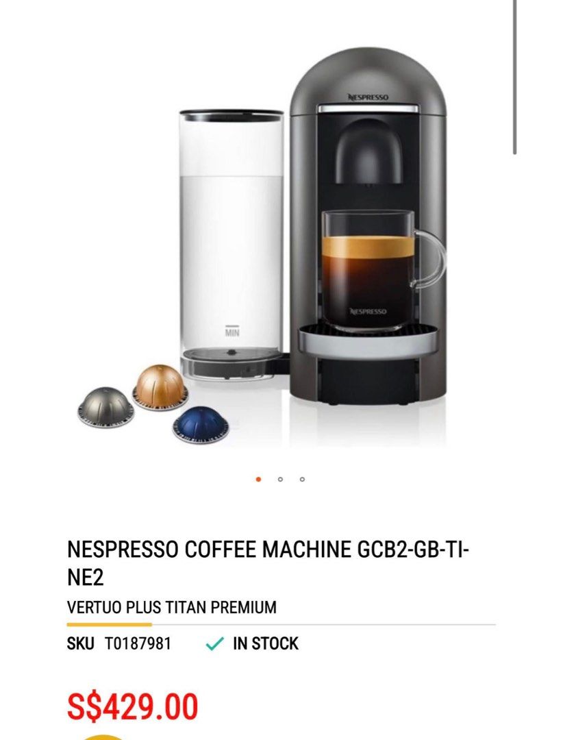 Nespresso Vertuo Plus Titan Premium TV Home Appliances Kitchen