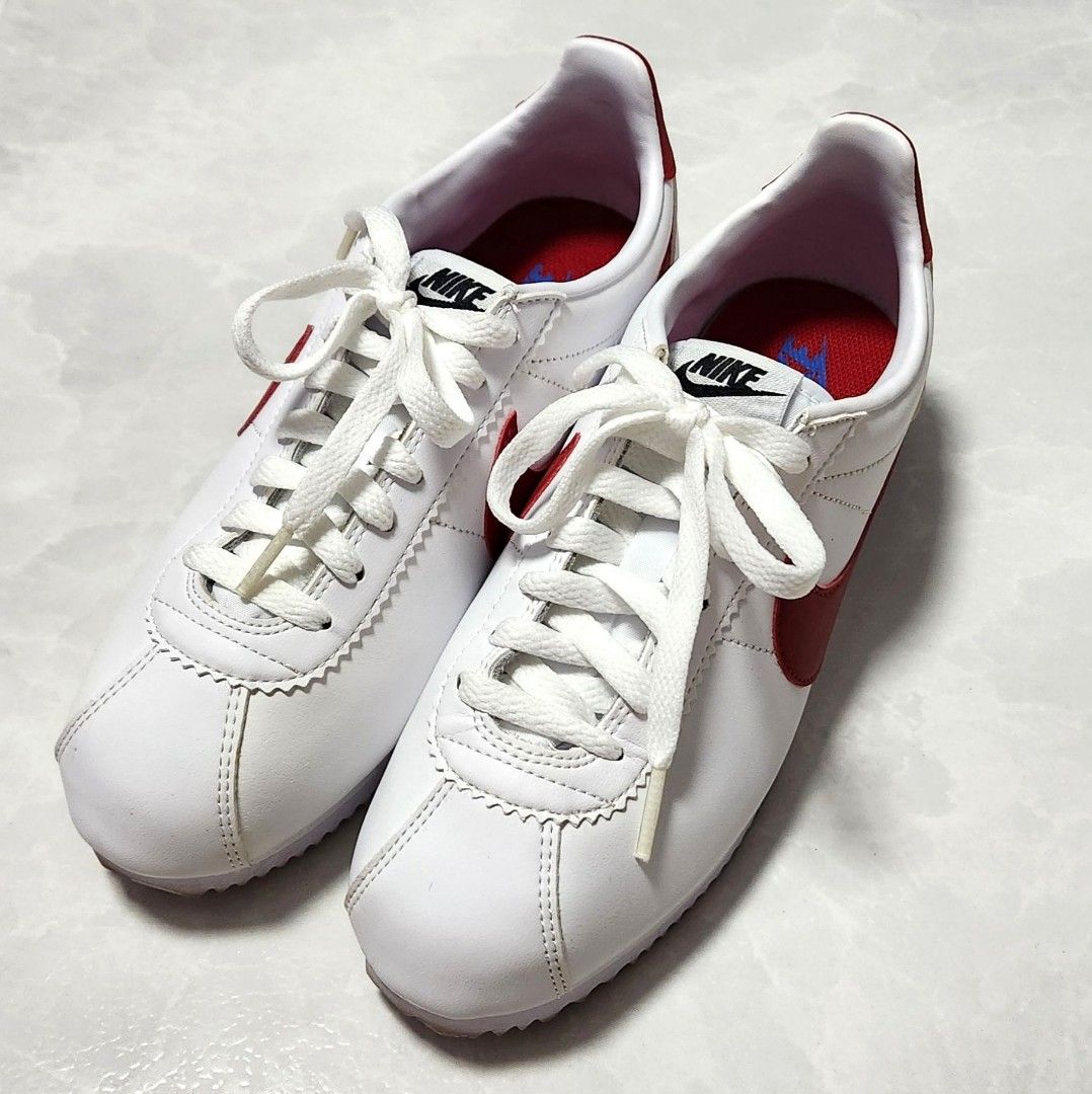 Nike classic cortez leather 2025 white/varsity red women's shoe