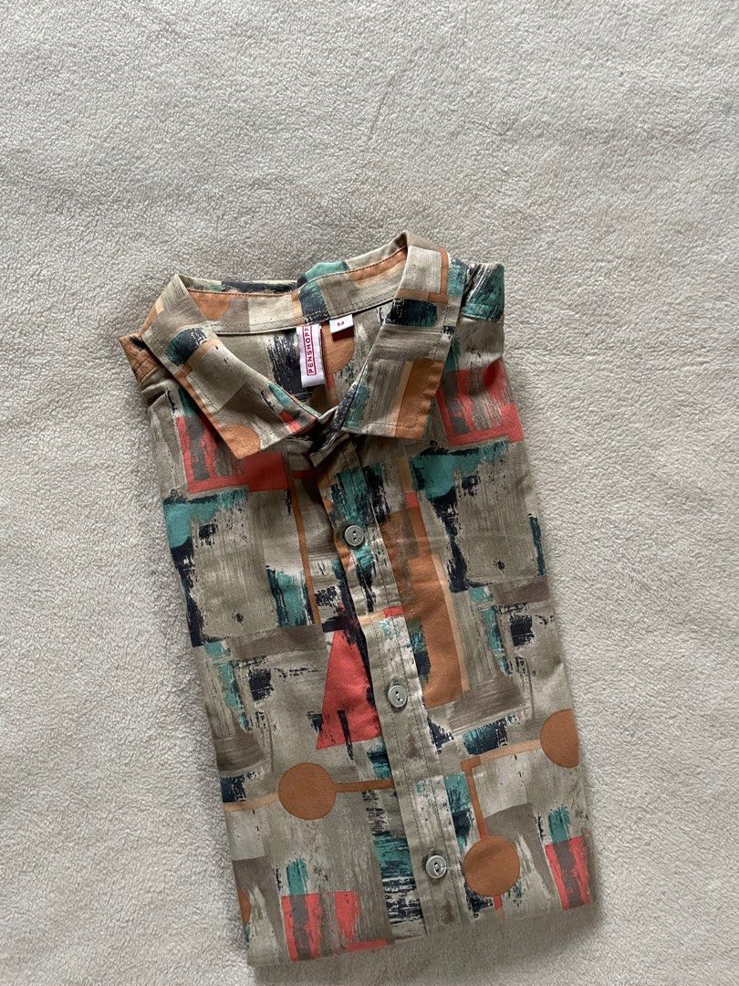 Penshoppe Printed Button Down Polo Shirt Men s Fashion Tops Sets Tshirts Polo Shirts on Carousell