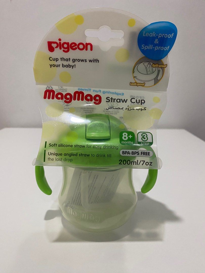 Pigeon 200ml Magmag BPA Free Leak Proof Straw Plastic Cup Pink