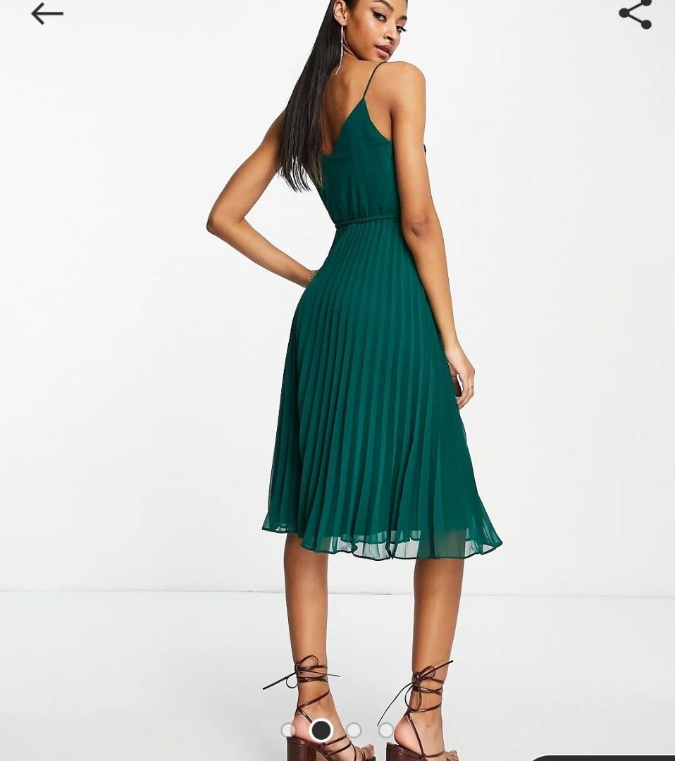 Pleated cami midi dress outlet