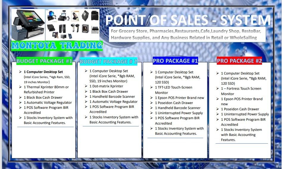 POS PROGRAM SYSTEM (Category: Office & Business Technology) located in Caloocan City. Submitted by marklouieoliveros-20532 (Listing ID 1267421173, Image 1). Description: POS SOFTWARE PROGRAM / BRANDED COMPLETE HARDWARE SETUP. / FULL PACKAGE BIR ACCREDITED Point of sale systems are systems that enable the business transaction between the client and the company to be completed. POS system is a computerized network that consists of the main computer