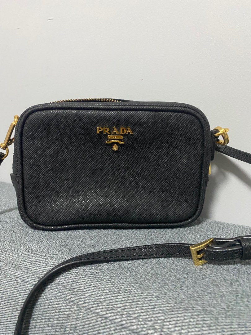 Prada Tracolla mini camera bag in black, Luxury, Bags u0026 Wallets on Carousell