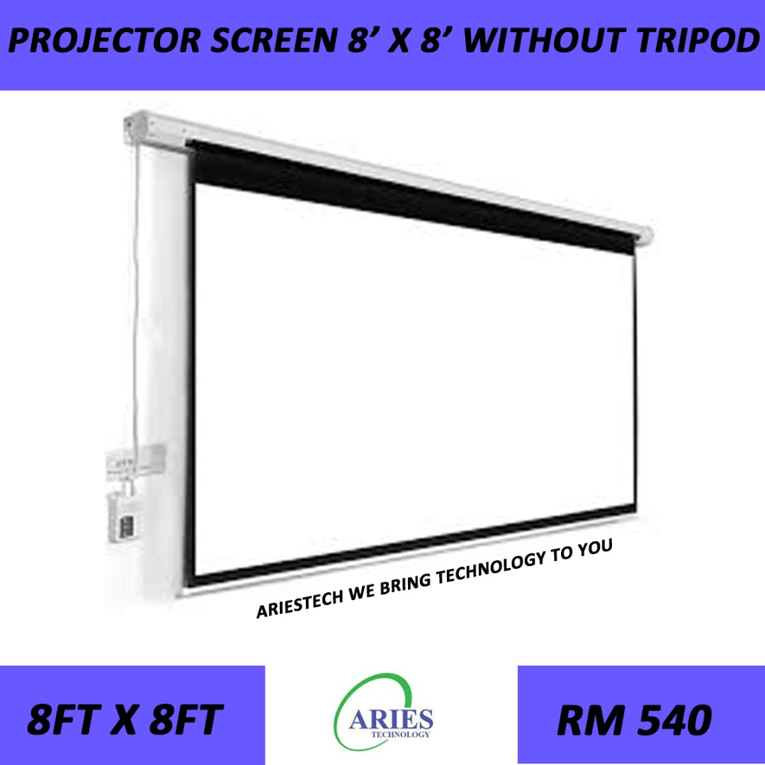 PROJECTOR SCREEN 8FT X 8FT WITHOUT TRIPOD, Computers & Tech, Parts