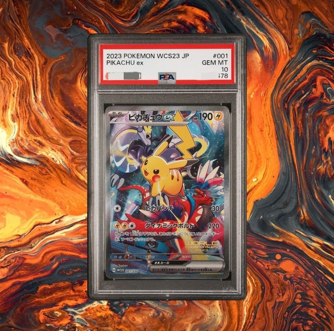 PSA 10 Pikachu ex 001 WCS23 Japanese Pokemon World Championships