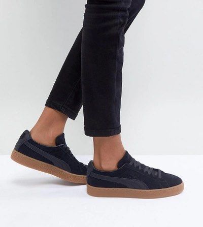 Puma Suede Gum Sneakers in Black Women s Fashion Footwear Sneakers on Carousell