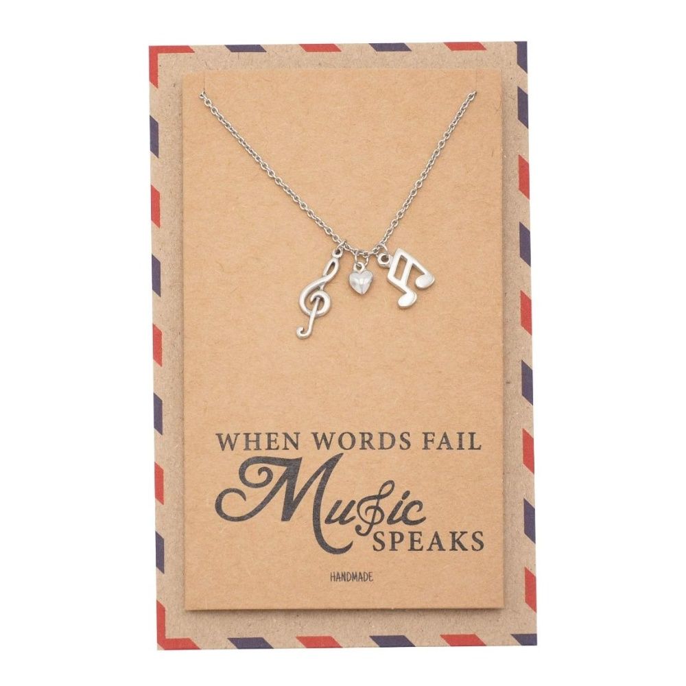 Gold necklace deals with music note