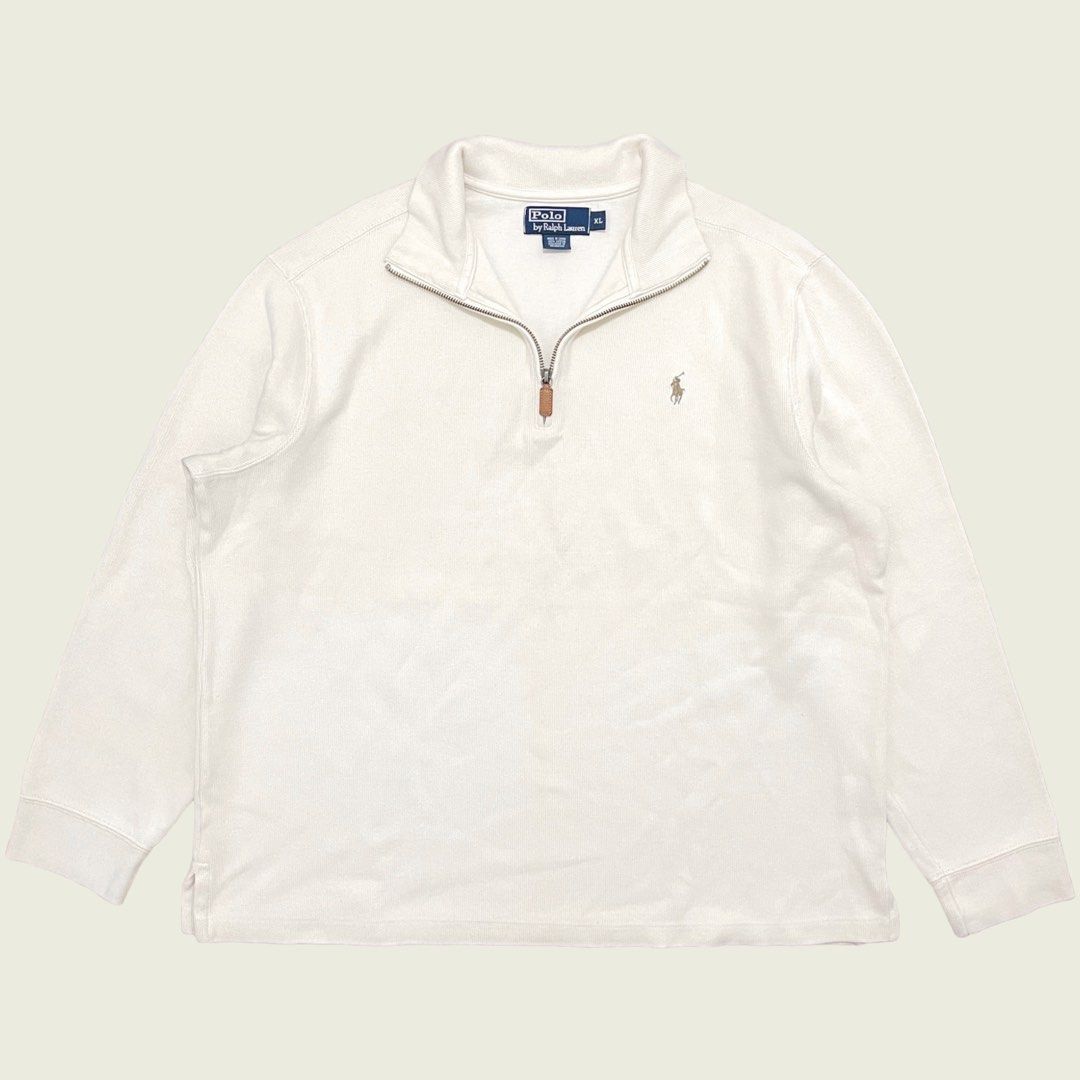 Ralph lauren quarter zip white sales