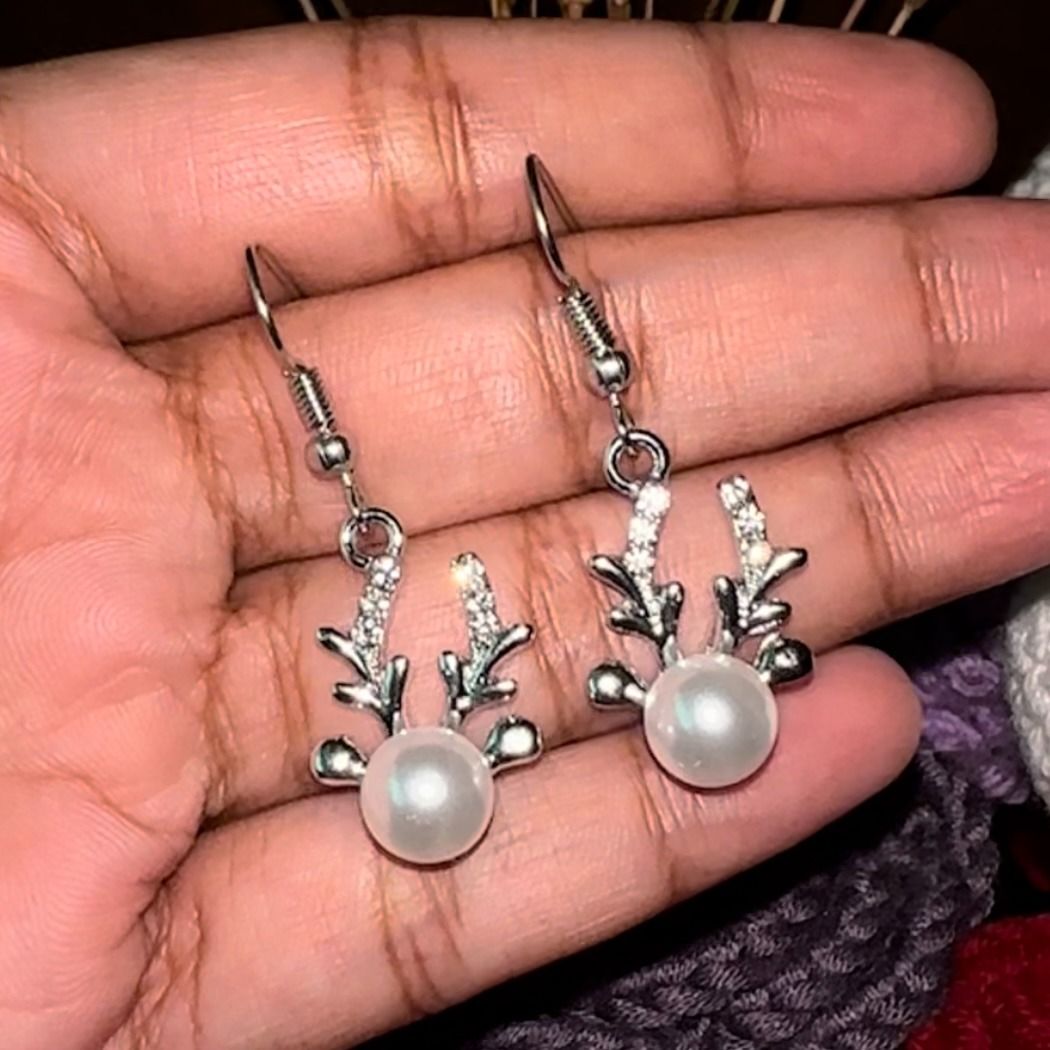 Reindeer earrings cheap