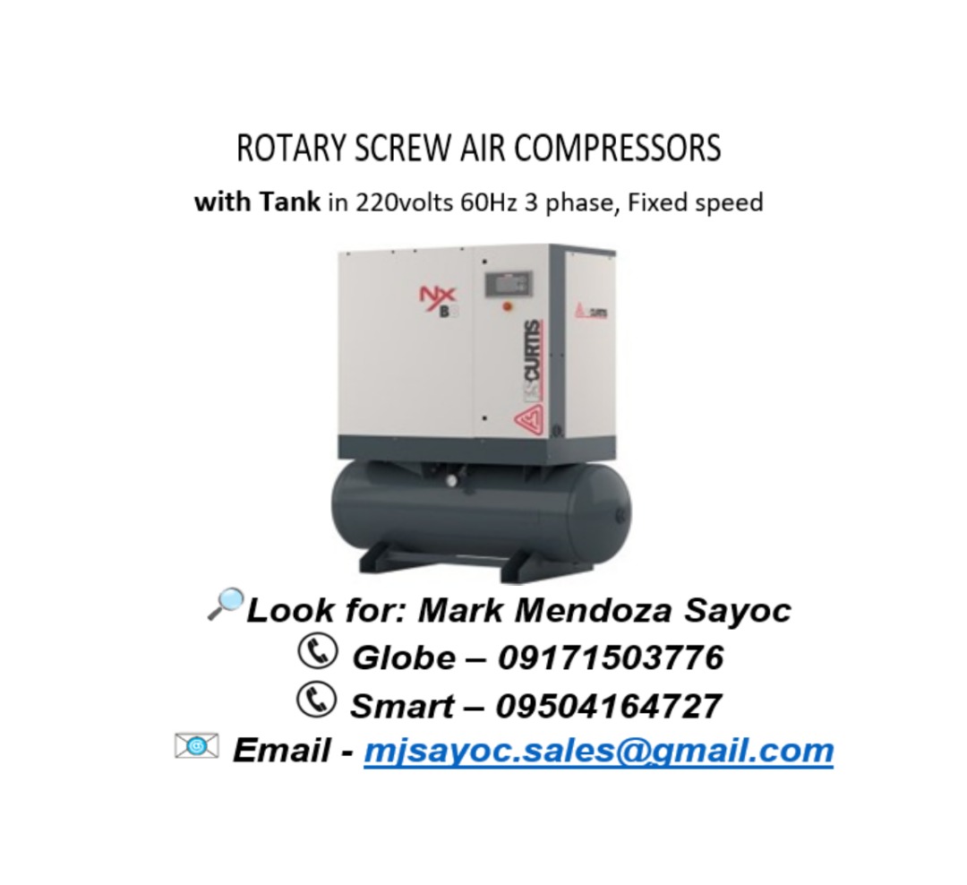 ROTARY SCREW AIR COMPRESSORS with Tank, Commercial & Industrial ...