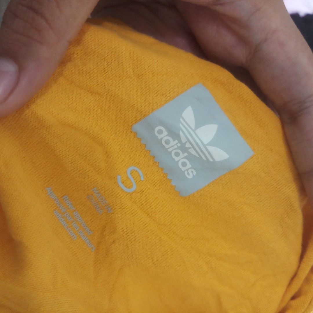 S Authentic Adidas bb pillar tee in yellow t shirt unisex